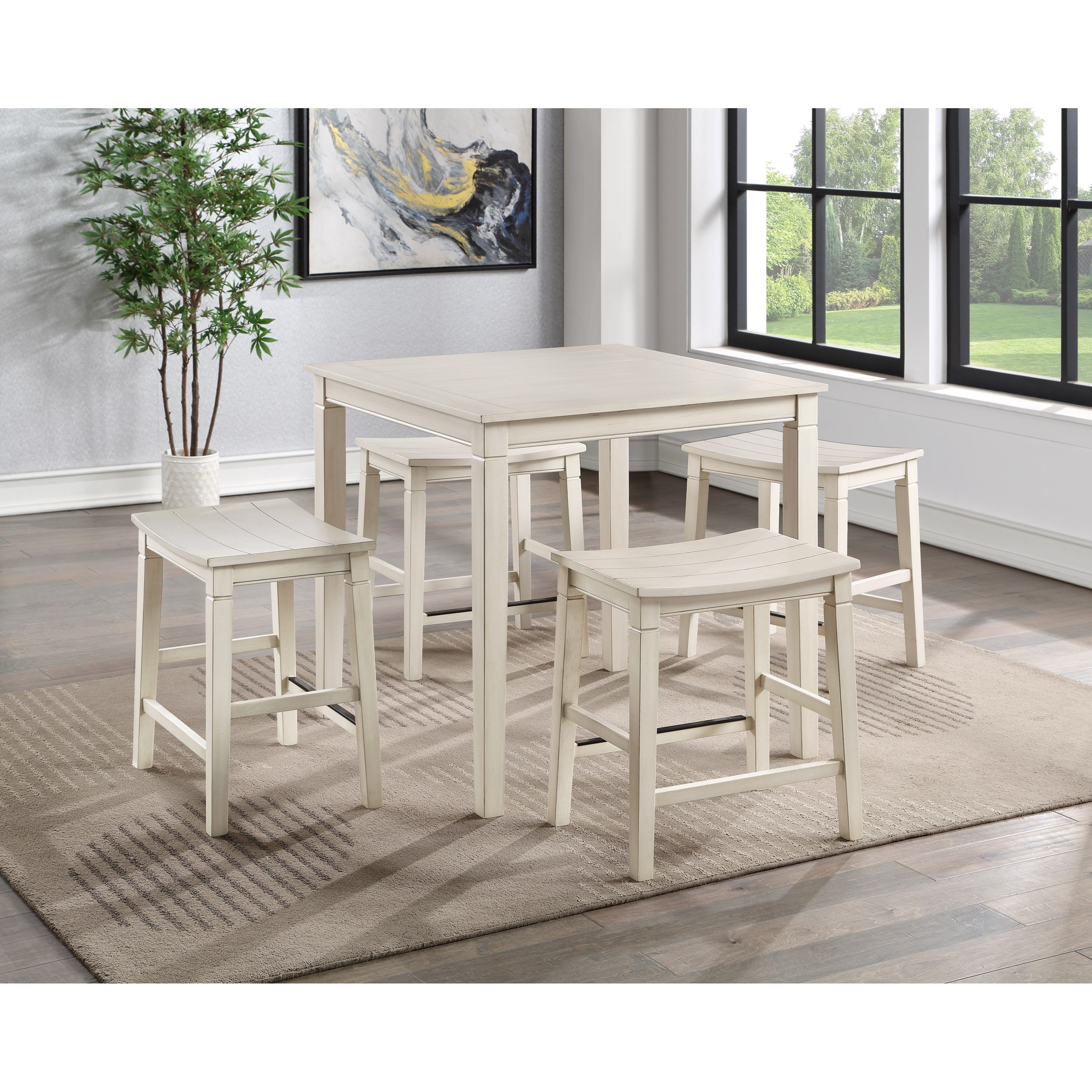 White pub sales table with storage